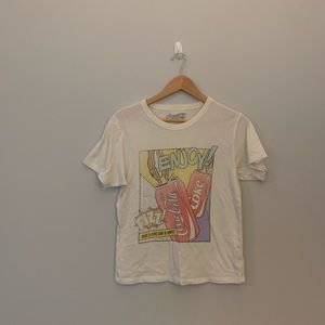 pacsun white coca cola short sleeve basic shirt